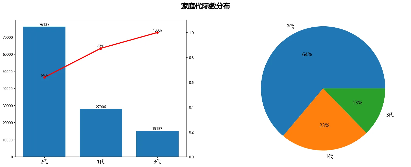 家庭代际数分布