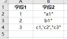 字段内部有引号-表格中